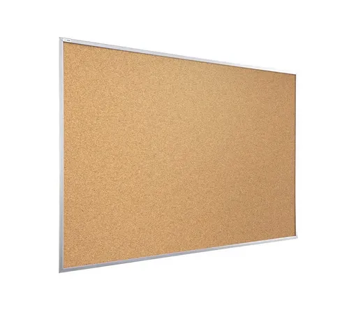 Allboards Pinnwand mit silbernem Naturholzrahmen 90x60cm - Präsentations-Pinnwand aus hochwertigem Natur-Kork, ideal für intensiven Einsatz im Büro. Löcher ziehen sich nach Nutzung selbstständig zusammen und sorgen für eine langlebige Oberfläche.