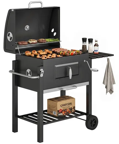 Holzkohlegrill Smoker BBQ-Smoker mit Ablage und Handtuchhalter