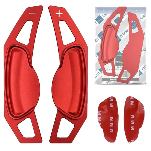 BRANDT Schaltwippen ALU ROT für SMART Fortwo 2007-2015 - Hochwertige Schaltwippen aus Flugzeugaluminium, rot eloxiert für sportliches Design. Ideal für den professionellen Einsatz am Lenkrad und einfache Montage.