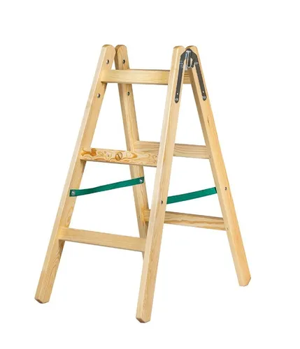 Doppelstufenleiter Holzleiter 2x 3 Stufen 95cm