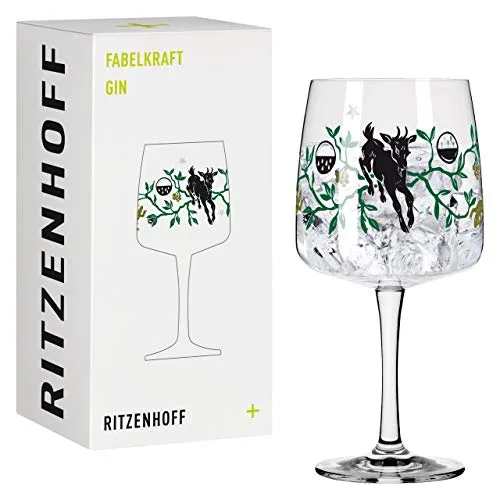 RITZENHOFF 3458004 Gin-Glas 700 ml - Serie Fabelkraft Motiv Nr. 4 - Cocktailglas mit Faunillustration - Made in Germany