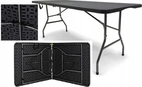 BDW, Klapptisch 240 x 75 cm, Metallgestell, Kunststoffplatte, tragbar