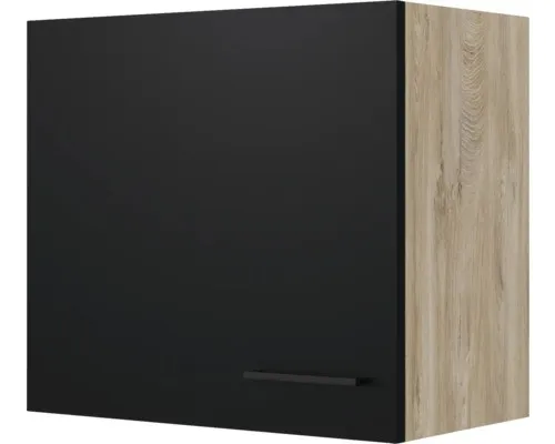 Flex Well Hängeschrank Capri 60 x 32 x 54,8 cm - Schwarz Matt Antifingerprint - Sicherheitstechnik-Zubehör mit elegantem Design. Der Hängeschrank bietet eine flexible Montage dank reversibler Tür und pflegeleichte Oberfläche, ideal für jede Küche.