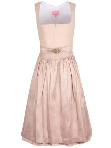KRÜGER MADL Midi Dirndl beige Evi 70er Rocklänge Damen