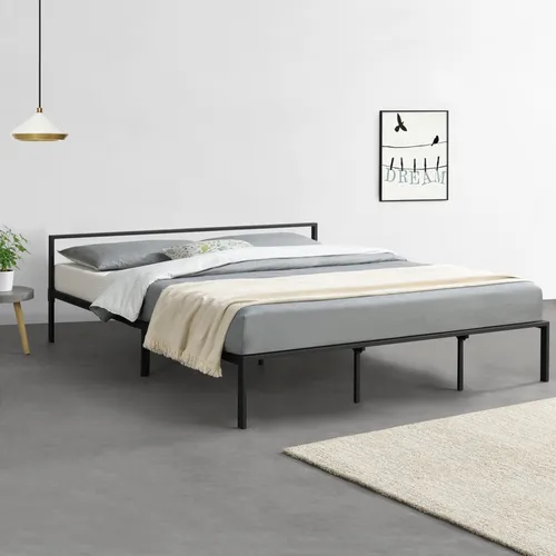 [en.casa] Bett Imatra 180 x 200 cm – Stilvolles Metallbett im Industrial-Look