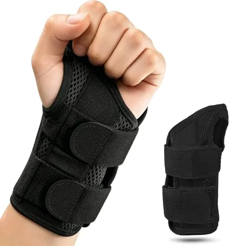 Handgelenk Bandagen Fitness,Handgelenkstütze Und Handgelenkschiene,Verstellbarer Klettverschluss Mit Stabiler Schiene Zur Fixierung Und Stützung,Kompression Handgelenkschoner für Kraftsport,Rechts 