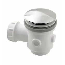 Click Clack Ablaufgarnitur für Badewannen ohne Überlauf - Praktische Ablaufgarnitur mit 900 mm Durchmesser in elegantem Chrom. Ideal für Badewannen ohne Überlauf, einfach zu bedienen mit Push Open (Klick Klack) Mechanismus.