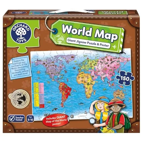 Orchard Toys Weltkarte Puzzle mit Poster