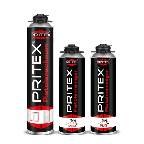 Bauschaum Set 1 x 750 ml inkl. 2 Reiniger PU Schaum Pistolenschaum Montageschaum