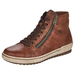 Remonte Schnürboots in Crash-Optik, Plateau 45 EU in braun von remonte