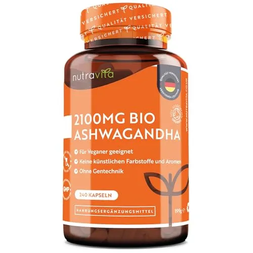 Nutravita Ashwagandha Kapseln BIO hochdosiert 2100mg