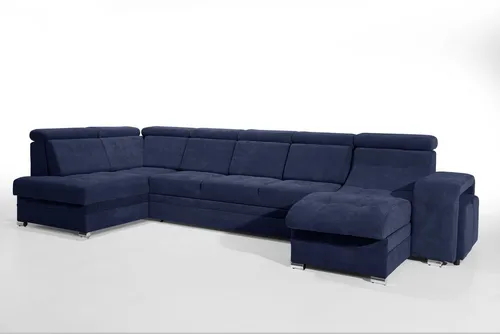Robin Milan Ecksofa mit Schlaffunktion in blau von robin