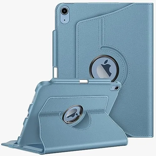 Fintie Hülle für iPad 11 Generation 11 Zoll 2025 (A16), iPad 10 Generation 10.9 Zoll 2022 mit Pencil Halter - Schutzhülle Cover mit 360 Grad drehbarem Ständer und Auto Schlaf/Wach, Dunstblau