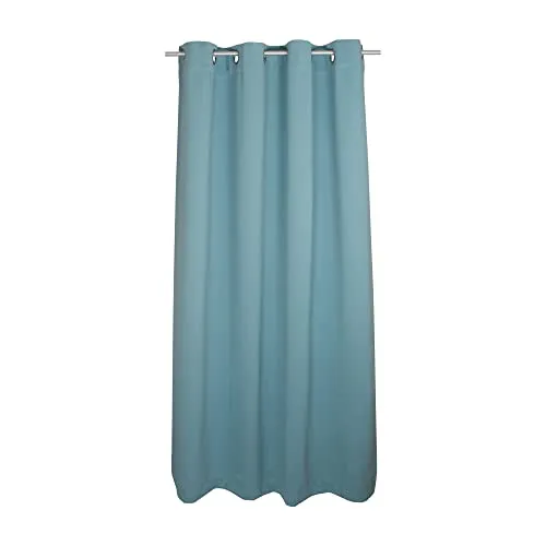 Verdunklungsgardine Mint blau Blackout Ösen Vorhang Blickdicht ca. 135x245 cm Gardine Verdunklungsvorhang