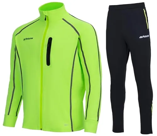 Airtracks Herren Winter Laufset Pro Team - Thermo Laufhose & Radjacke - Hochfunktionelles Winter Laufset mit winddichter Laufhose und ergonomischer Radjacke. Ideal für kalte Tage, sorgt für Wärme und perfekten Sitz beim Training.