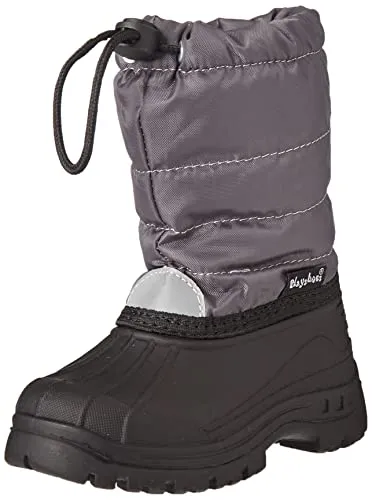 Playshoes Unisex Kinder Schneestiefel, Grau (33 Grau), 28/29 - Gummistiefel mit weichem Kunstfell gefüttert, ideal für kältere Tage. Reflektoren bieten zusätzliche Sichtbarkeit und die griffige Profilsohle sorgt für festen Stand.