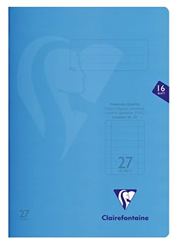 Clairefontaine S'coolbook A4 – 25er Set, durchgehend liniert - Schulhefte, 16 Blatt 90g, ideal für Schule und Studium, mit transparentem PP-Umschlag für Langlebigkeit.