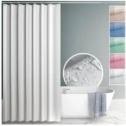 ANRO Duschvorhang aus Italien 240 cm - Hochwertiger Duschvorhang mit 16 Ösen und Haken, aus 100% Polyester, abwaschbar und einfach aufzuhängen – ideal für stilvolle Badezimmergestaltung.