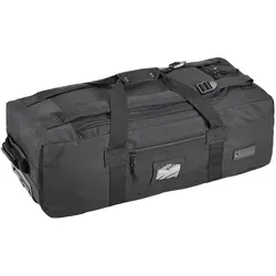 Defcon5 Trolley Travel Bag 70 Liter schwarz - Vielseitiger Trolley mit 70 Litern Volumen, ideal für den Transport von Gepäck und Ausrüstung. Robuste Rollen, gepolsterte Schultergurte und verstärkte Seiten bieten Komfort und Langlebigkeit.