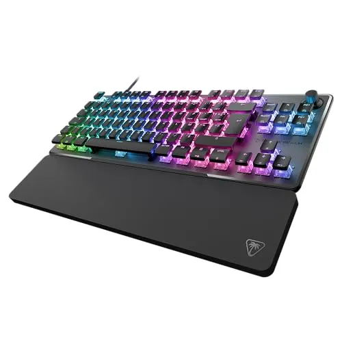 Turtle Beach Vulcan II TKL Pro - Mechanische RGB-Gaming-Tastatur - Gaming-Tastatur mit analogen Hall-Magnetschaltern für 150 Millionen Klicks, AIMO RGB-Beleuchtung für lebendige Effekte und kompaktem Design ohne Ziffernblock für mehr Mausbewegungsfreiheit.