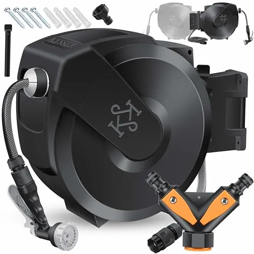 KESSER® Schlauchtrommel mit 35m Gartenschlauch in schwarz von Kesser