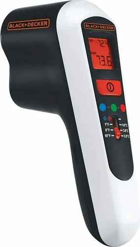Stanley Infrarot-Thermometer TLD100-XJ - Berührungslose Temperaturmessung - Kleben & Heissluftföhn: Präzise Infrarot-Thermometer mit 1-Punkt-Laser für exakte Messungen und integrierter LED-Taschenlampe für dunkle Bereiche.