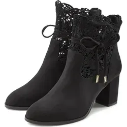 LASCANA High-Heel-Stiefelette für Damen, Gr. 42, Schwarz - Modische Ankle Boots mit bequemen Blockabsatz und eleganter Spitze. Ideal für stilvolle Auftritte und angenehmen Tragekomfort.