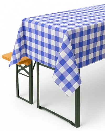 texpot Landhaus Tischläufer 40 x 180 cm Blau-weiß Kariert aus 100% Baumwolle im 20 mm Karo Bauernkaro