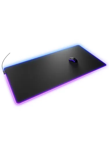 Glorious Mouse Pad 2 GLED 3XL Black - Großes Gaming Mauspad mit RGB-Beleuchtung (1220 x 610 mm), hochwertige Tuchoberfläche und genähte Kanten für maximale Langlebigkeit – ideal für Gamer!