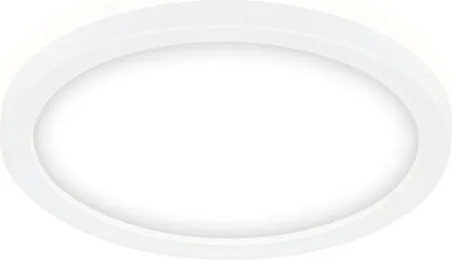 Slim LED Deckenleuchte Ø19 cm ? flach, 12W, 1400 lm, Neutralweiß, Backlight, Weiß
