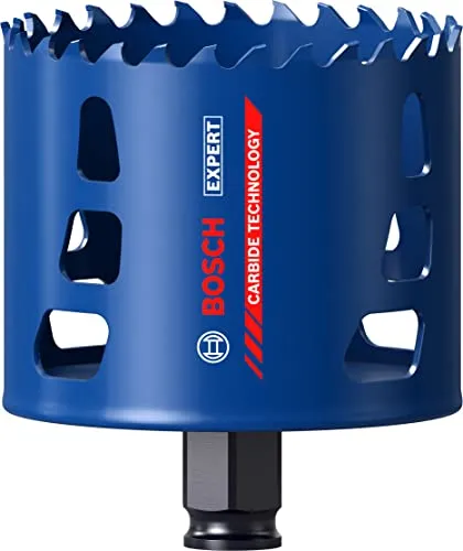 Bosch Accessories EXPERT Tough 2608900436 Lochsäge 76mm - Lochsäge für Holz, Metall und mehr - hält bis zu 50-mal länger als herkömmliche Bi-Metall-Varianten dank spezieller Carbide-Zähne für präzise Schnitte.