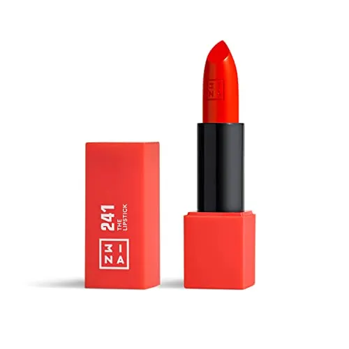 3INA MAKEUP - The Lipstick 241 - Intense Rot Lippenstift - Matt Lippen-Stift mit Vitamin E und Shea Butter- Langanhaltender Hochpigmentiert Creme - Vanille-Duft - Vegan - Cruelty Free