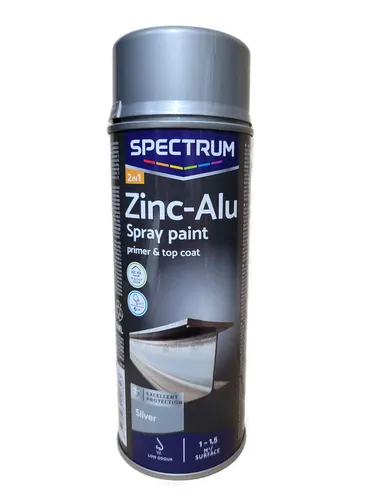 Zink Alu Spraylack 2in1 - Korrosionsschutz in Silber - Vielseitiger Lack und Grundierung in einem, ideal für Innen- und Außenanwendungen. Hohe UV-Beständigkeit und schnelle Trocknung. Perfekt für effektiven Korrosionsschutz.