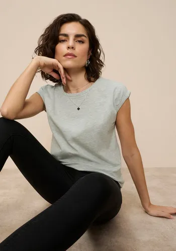 Tamaris T-Shirt mit Rundhals und lockerem Schnitt in Grau, Größe 44