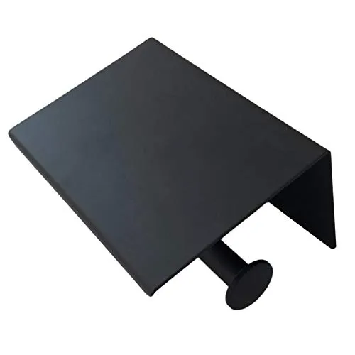 BERNSTEIN Toilettenpapierhalter selbstklebend TH1410 mit Ablage - Farbe wählbar, Farbe:Schwarz (matt)