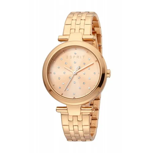 Esprit Uhr Fine Dot ES1L167M0095 Damenuhr Edelstahl Roségold Armbanduhr Zirkonia