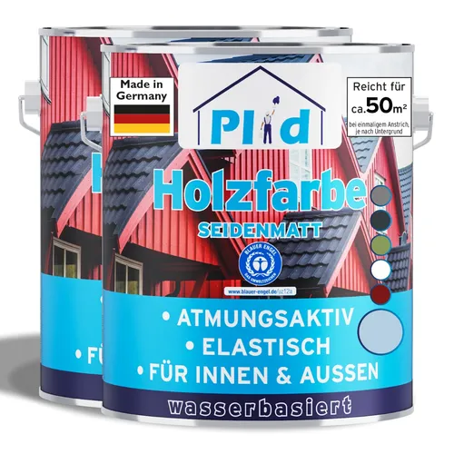 Holzfarbe 5l Taubenblau - Schnelltrocknend für perfekte Ergebnisse - Lacke für Holz mit einer Abdeckung von ca. 50m². Die schnelltrocknende Formel ermöglicht eine schnelle Verarbeitung und ein hochwertiges Finish in Taubenblau.