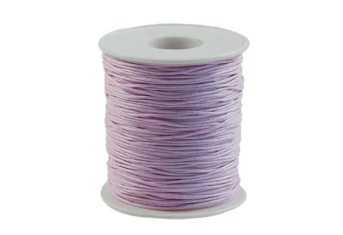 maDDma Kordel 90m gewachste Baumwollschnur 1mm auf Spule Schmuckkordel Schnur, helllila