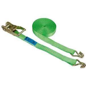 Kerbl Spanngurt 37130, Haken und Ratsche, 6m x 35mm, grün, Zurrkraft bis 2000kg