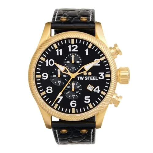 TW Steel TWVS115 Volante - Herren Armbanduhr - Moderne 48mm Quarz-Chronographuhr für Herren mit Saphirglas und 10 ATM Wasserdichtigkeit. Perfekt für stilbewusste Träger!