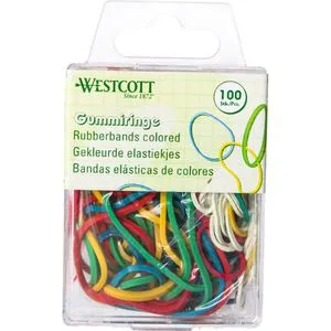 Westcott Gummiringe E-10582 00, Größe sortiert, bunt, 30g von Westcott
