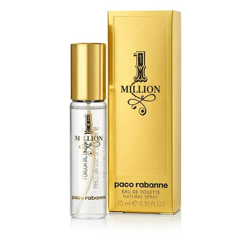 Paco Rabanne 1 Million Edt Spray 15 ml - Herrenduft mit maskulinem Charakter, der Selbstbewusstsein und Eleganz ausstrahlt. Der goldene Flakon und die frischen, würzigen Noten machen ihn zum perfekten Statement für den modernen Mann.