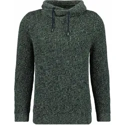 RAGMAN Herren Strick-Pullover Dunkelgrün-393 - Pullover für Herren mit fancy Kragen aus reiner Baumwolle, ideal für einen stilvollen und komfortablen Look.