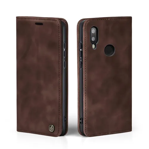 Handy Hülle für Huawei P20 Lite Klapp Magnet Smartphone Cover Case Braun