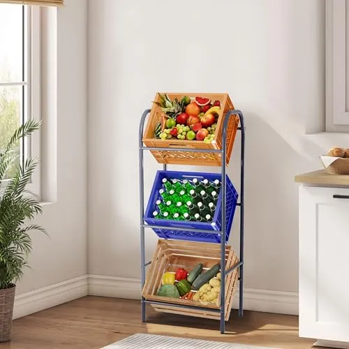 Ribelli Flaschenregal Kastenständer für 3 Kisten, grau - Flaschenhalter aus stabilem Stahlrohrgestell, ideal für bis zu 3 Getränkekästen, leicht zu montieren und bietet sicheren Stand – perfekt für Ihre Getränkeorganisation!