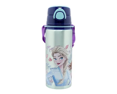 Disney Frozen Trinkflasche Aluminium Trinkflasche 730 ml mit Strohhalm & Tragegurt