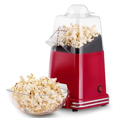 HEINRICHS Popcornmaschine 1100W - Fettfreies Popcorn ohne Öl - Genießen Sie frisches, fettfreies Popcorn in Minuten! Die HEINRICHS Popcornmaschine mit Heißluftzirkulation sorgt für gesunde Snacks und einfache Reinigung. Inkl. Messlöffel für individuelle Geschmäcker.