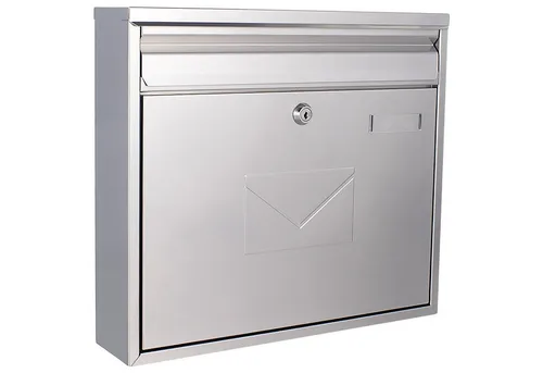 Profirst Mail PM 460 Briefkasten in Silber - Moderner Briefkasten mit robustem Stahlblech, ideal für die Wandmontage. Mit zwei Schlüsseln und großzügigem Einwurfschacht für eine sichere Zustellung.