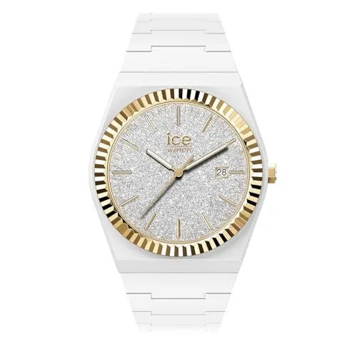 ICE-WATCH - Ice Power PW1 White Glitter - Weiße Damenuhr mit Silikonarmband - 024767 (Small)