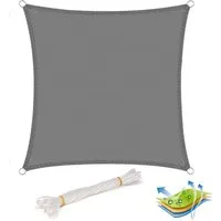Woltu Sonnensegel 2x2m Grau - Atmungsaktiver Sonnenschutz für Garten und Terrasse - Genießen Sie angenehmen Schatten mit dem Woltu Sonnensegel aus hochwertigem HDPE. Ideal für Garten, Terrasse oder Camping. Robust und pflegeleicht mit UV-Schutz. Einfache Montage dank D-Ringen aus Edelstahl.